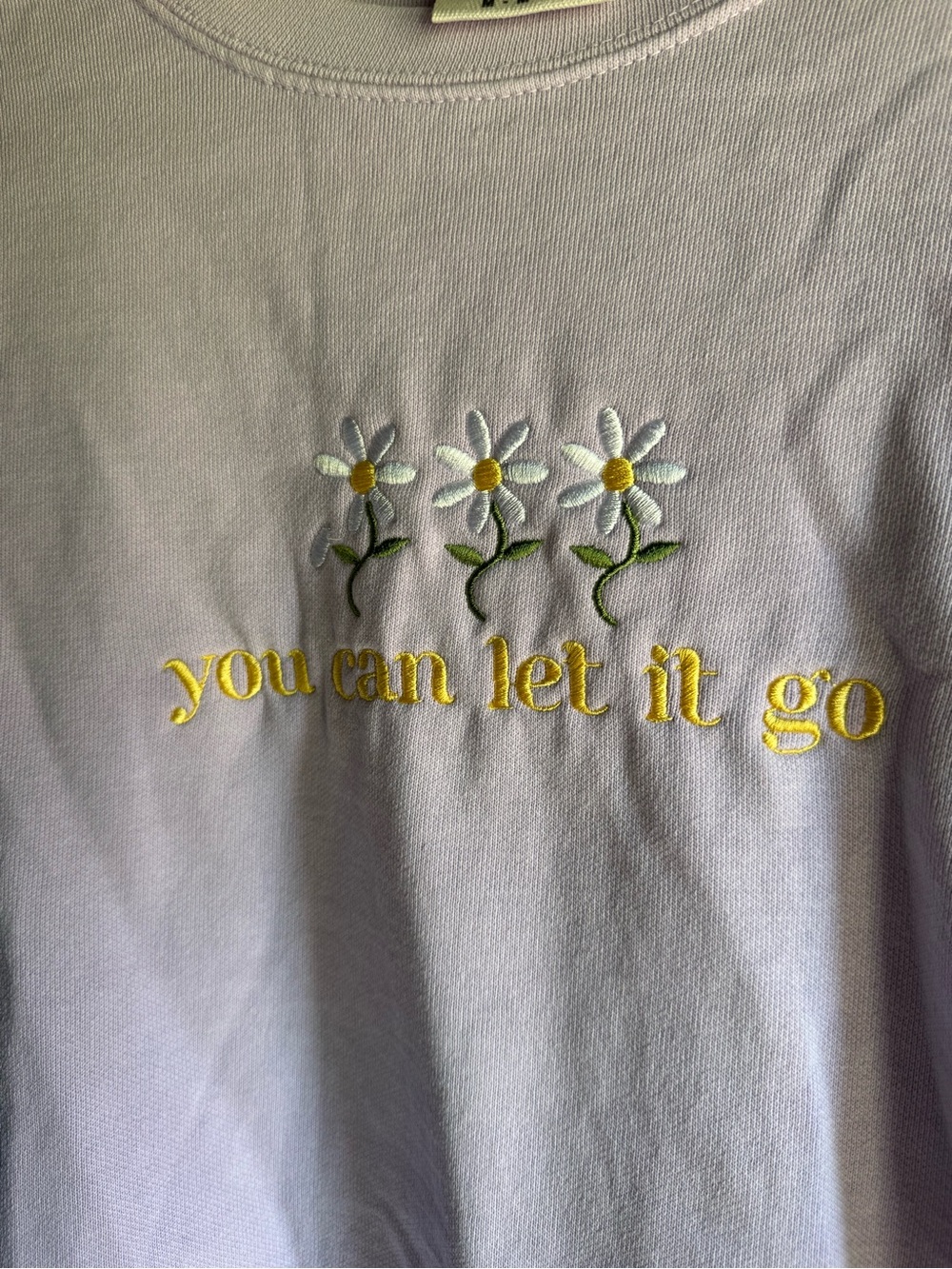 Comfort Colors Lavender Crewneck Sweatshirt with Daisy Embroidery - Picture 4 of 7